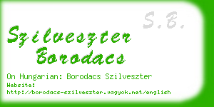 szilveszter borodacs business card